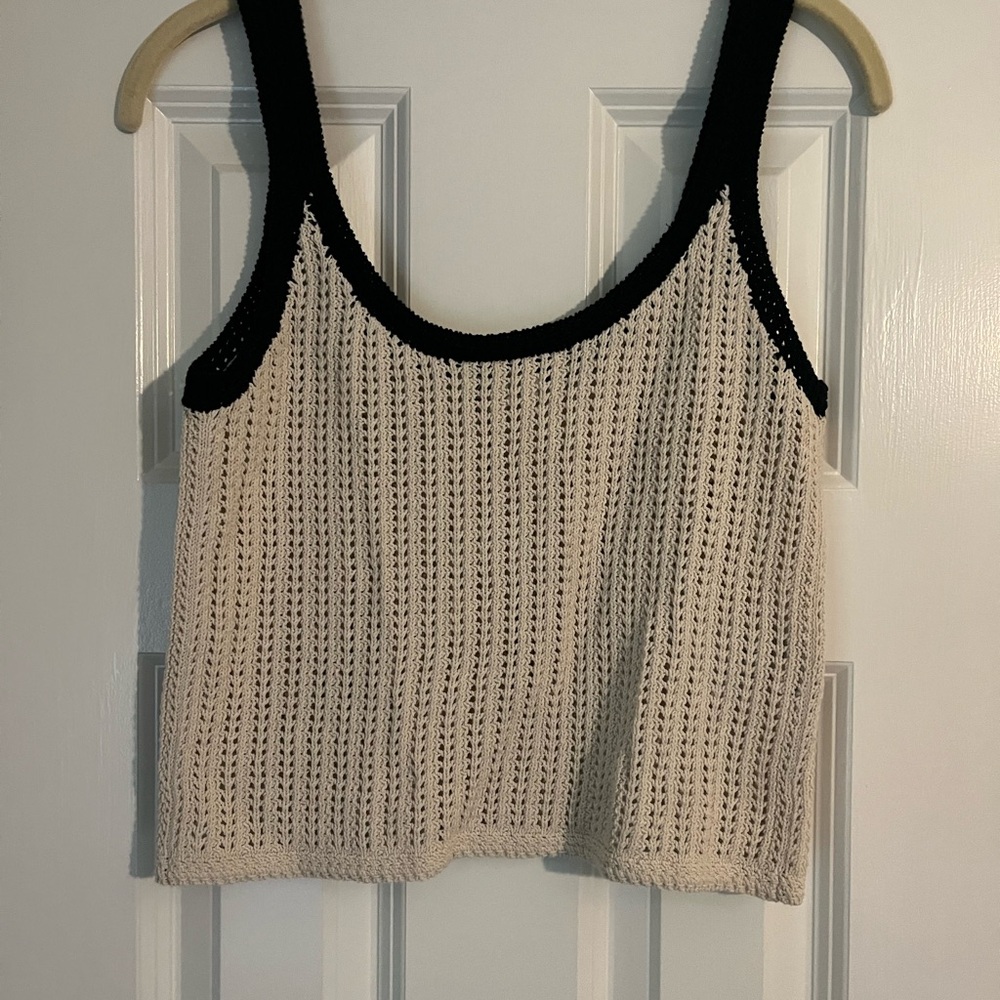 Madewell Black and Cream Knit Sweater Tank Size XS NWT - Picture 5 of 6